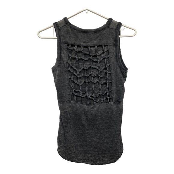 Chaser Charcoal Grey Knot Caged Back Muscle Tee Top Super Soft Size M Medium - Picture 7 of 9
